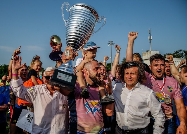 Rugbiści Ogniwa Sopot świętują zdobycie mistrzostwa Polski