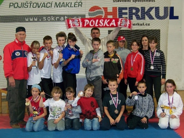 Zawodnicy Klubu Teakwondo Bałtyk Koszalin w Pradze.