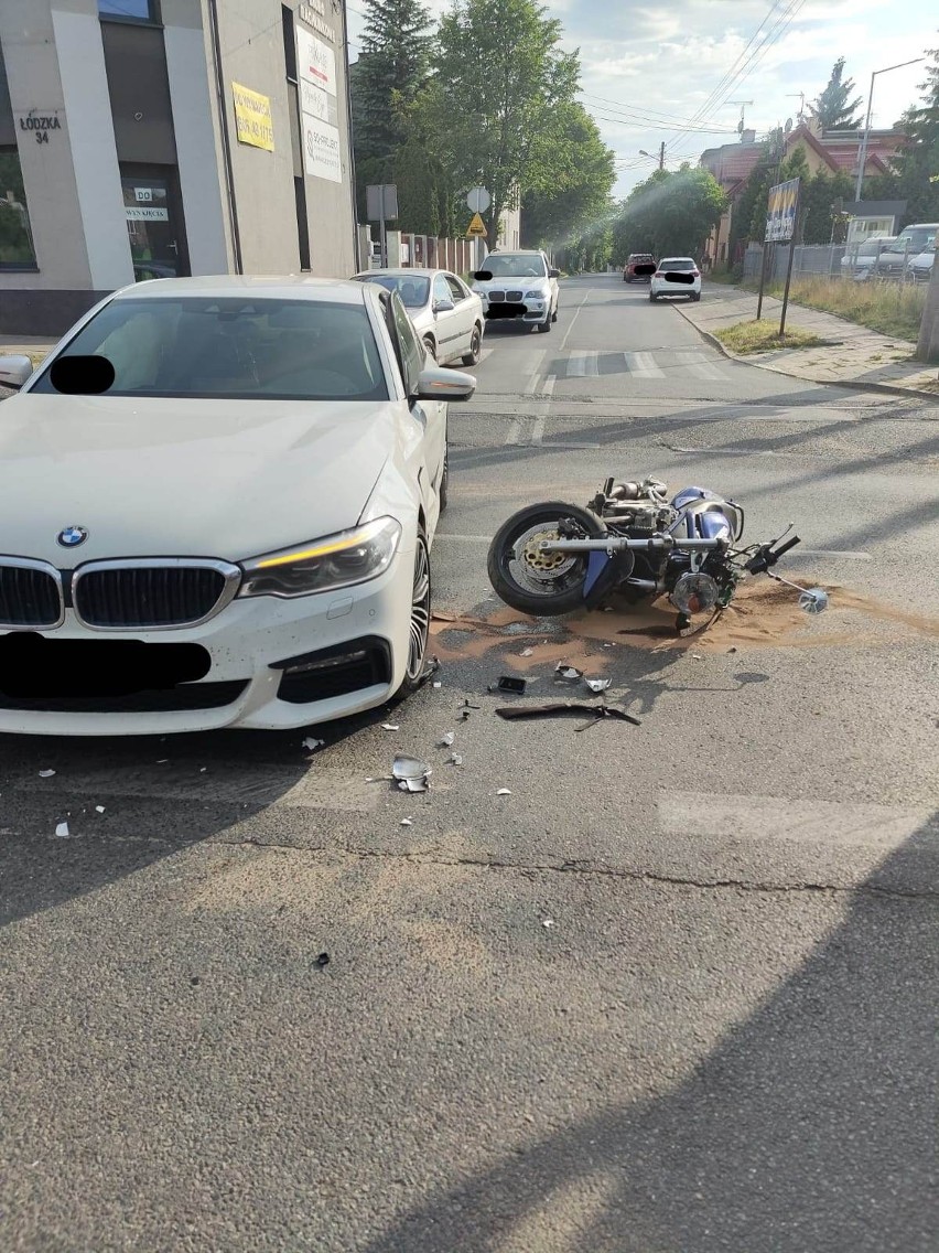 Wypadek motocyklisty w Zgierzu.