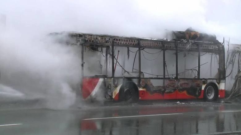 Autobus MPK Częstochowa doszczętnie spłonął