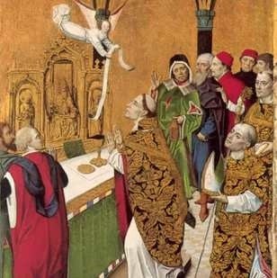 Św. Hubert odprawiający mszę, Mistrz Życia Dziewicy, 1485-90