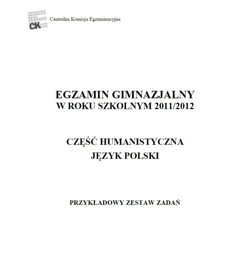 Egzamin gimnazjalny 2015. Część humanistyczna. Przykładowe...