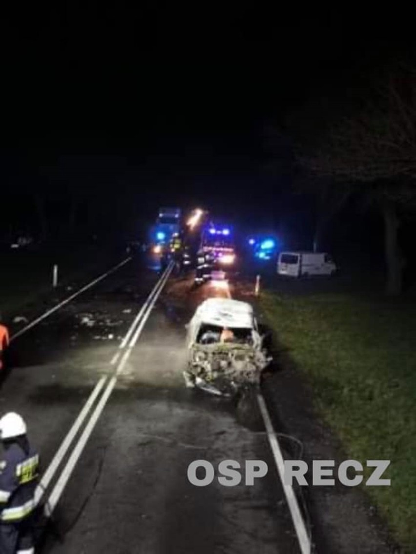 Powiat choszczeński. Wypadek na drodze krajowej nr 10. Zderzyły się 3 pojazdy, osobowy, ciężarowy i bus. 3 osoby ranne. Nie ma przejazdu