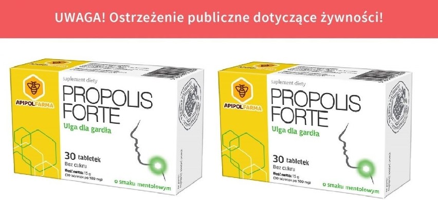 Wycofanie partii produktu pn. suplement diety „Propolis...