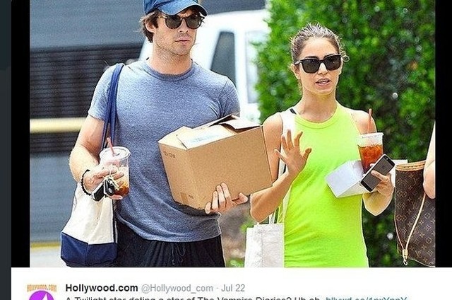 Ian Somerhald i Nikki Reed (fot. screen z Twitter.com)