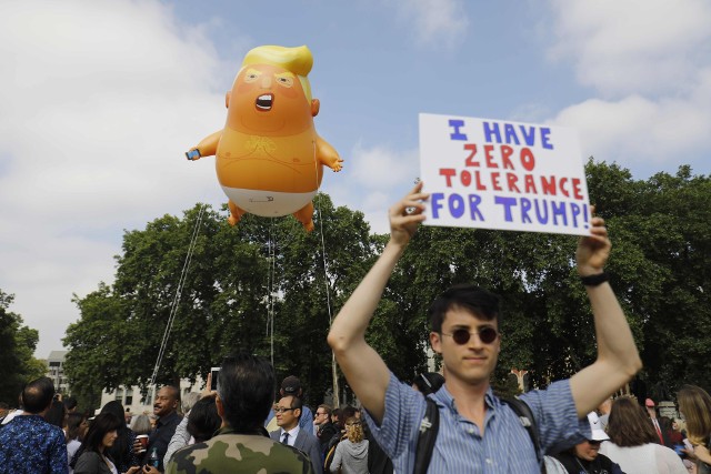 Protesty przeciwko Donaldowi Trumpowi w Londynie
