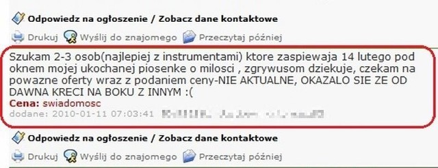 Na internetowych portalach często możemy spotkać zastanawiające ogłoszenia.