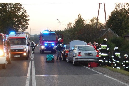 Zderzenie trzech samochodów na drodze krajowej numer 79 w Ciepielowie. Jedna osoba ranna
