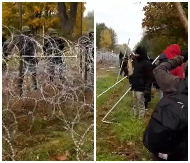 Imigranci szturmują zasieki na granicy polsko - białoruskiej