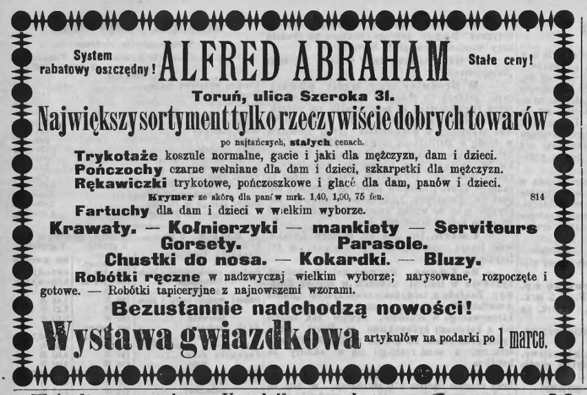 W grudniu 1898 roku Abraham urzędował 10 numerów dalej. W...