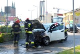 Samochód płonął w centrum Kielc (WIDEO, ZDJĘCIA)