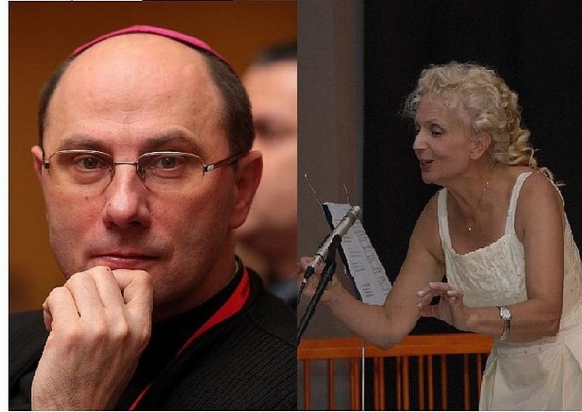 Ksiądz biskup Wojciech Polak i Emilia Gołaszewska