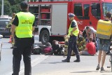 Wypadek na ul. Krakowskiej we Wrocławiu. Skuter zderzył się z autobusem