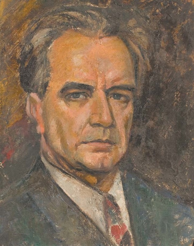 Józef Blicharski, Autoportret, około 1930 r.  Ze zbiorów Muzeum Podlaskiego w Białymstoku