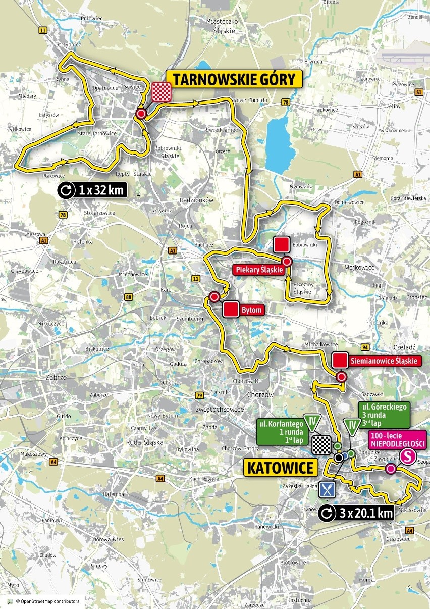 2.etap - 5 sierpnia Tarnowskie Góry – Katowice (156 km)