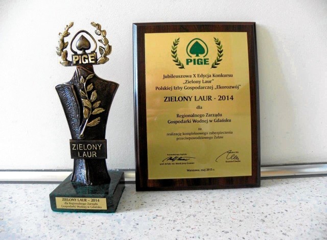 Nagroda ekologiczna Zielony Laur 2014 przyznana Regionalnemu Zarządowi Gospodarki Wodnej w Gdańsku