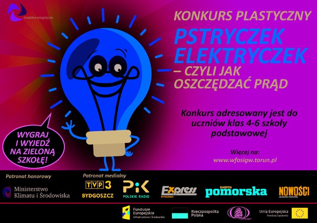 Tylko do 12 maja można wysyłać prace plastyczne na konkurs WFOŚiGW w Toruniu "Pstryczek elektryczek, czyli jak oszczędzać prąd”