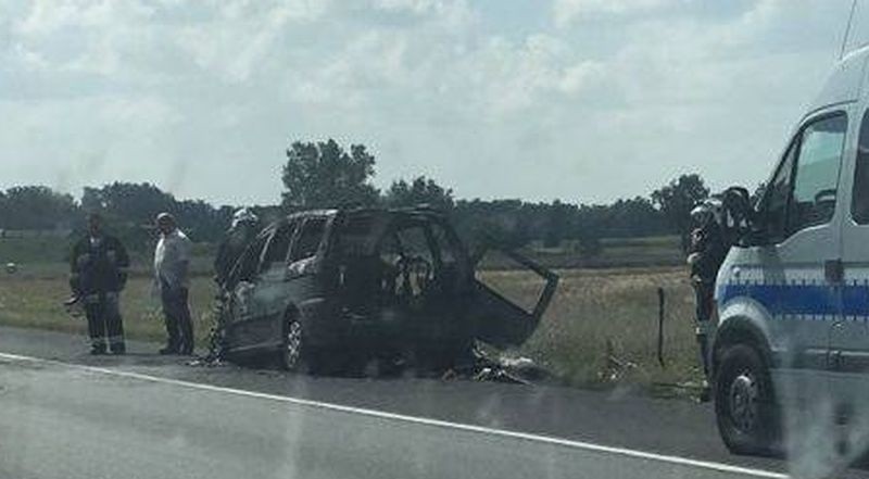 Pożar samochodu na autostradzie A1. Gigantyczne korki