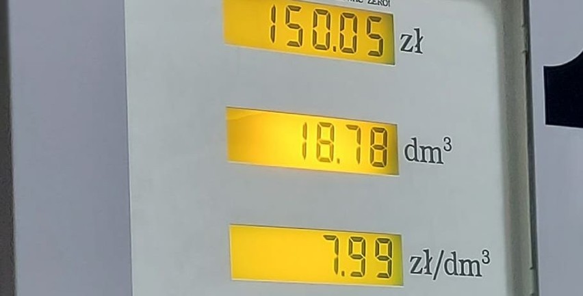 Cena paliwa na jednej ze stacji w powiecie buskim.