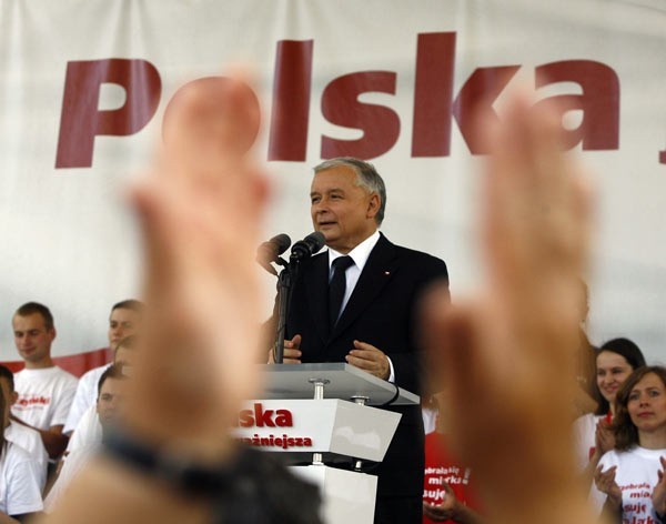 Jarosław Kaczyński podczas ostatniej wizyty w Rzeszowie.