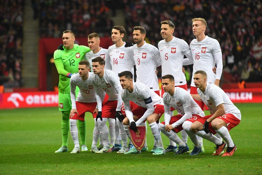 Piłkarze przed meczem Polska - Łotwa