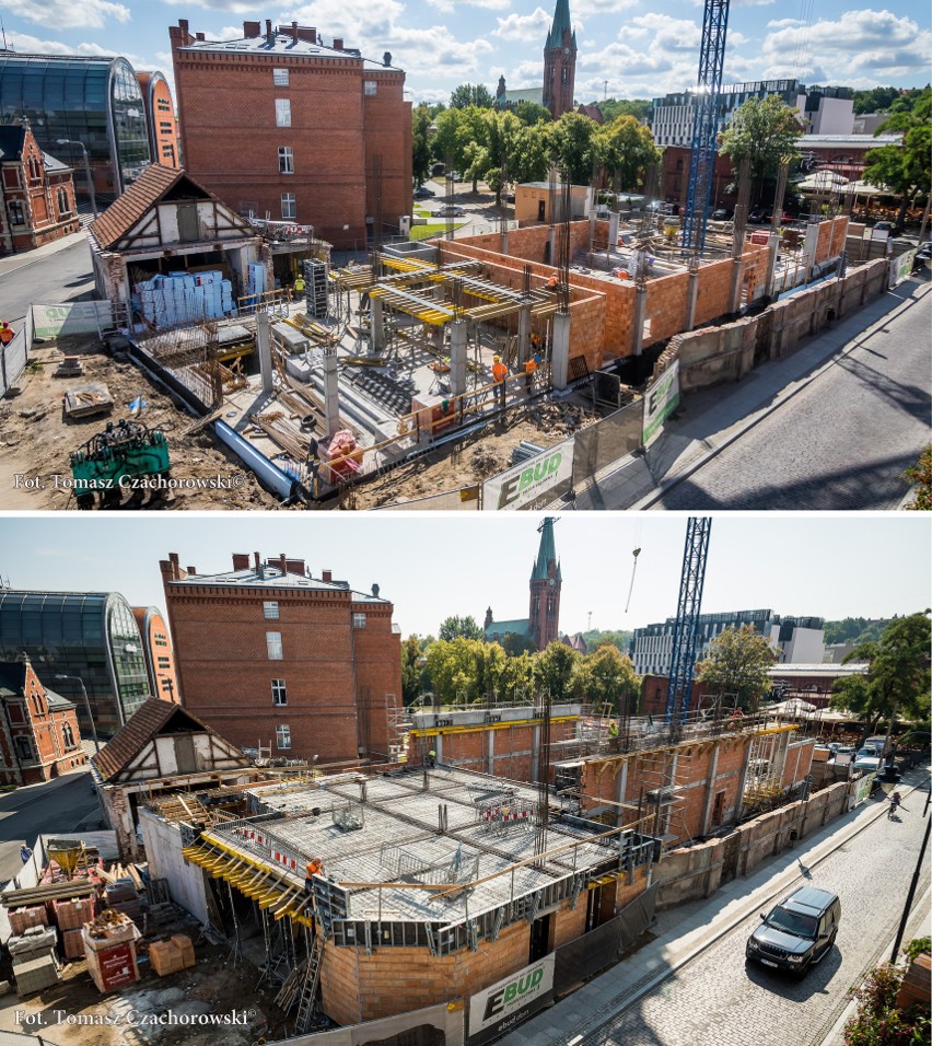 Bardzo szybko zmienia się plac przebudowy Teatru Kameralnego...