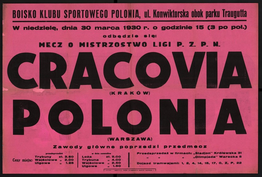 Historyczne plakaty meczowe Cracovii         