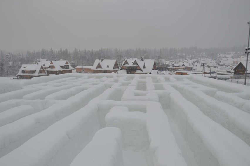 Zakopane. Zrobili gigantyczny śnieżny labirynt i śnieżny zamek [ZDJĘCIA, WIDEO]