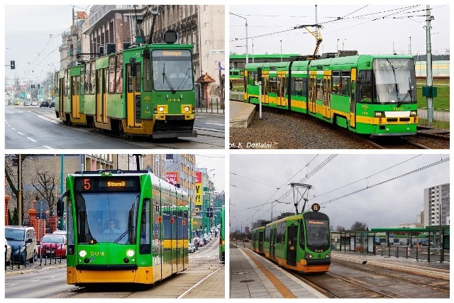 Po poznańskich torowiskach kursuje 228 tramwajów trzynastu typów, do tego 3 składy szkolne i 9 składów historycznych, uświetniających święta w mieście i będących atrakcjami turystycznymi. Najwięcej mamy Moderusów, 123 tramwaje różnych typów, z których najwięcej jest Moderusów Gamma LF02AC - trzydzieści. Choć indywidualnie, w rozbiciu na typ, największą grupę stanowią Solarisy Tramino S105p - 45 składów tramwajowych. Sprawdźcie w naszej galerii, jakimi tramwajami jeżdżą poznaniacy --->
