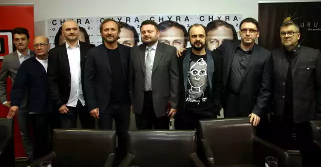 Twórcy filmu "Carte Blanche": Tomasz Ziętek (Madejski), Wojciech Pszoniak (Profesor), reżyser Jacek Lusiński, Andrzej Chyra (Kacper), Maciej Białek, Arkadiusz Jakubik (Wiktor), producent Leszek Bodzak, Grzegorz Linkowski (Lubelski Fundusz Filmowy).