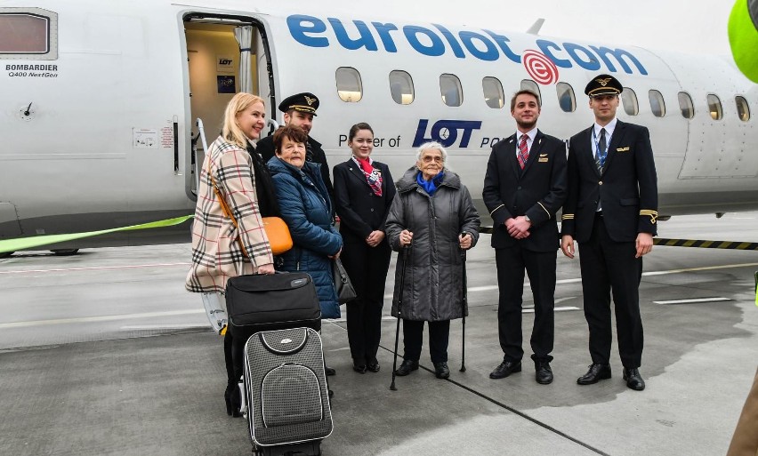 102-letnia Aurelia Liwińska wyleciała dzisiaj do Warszawy.