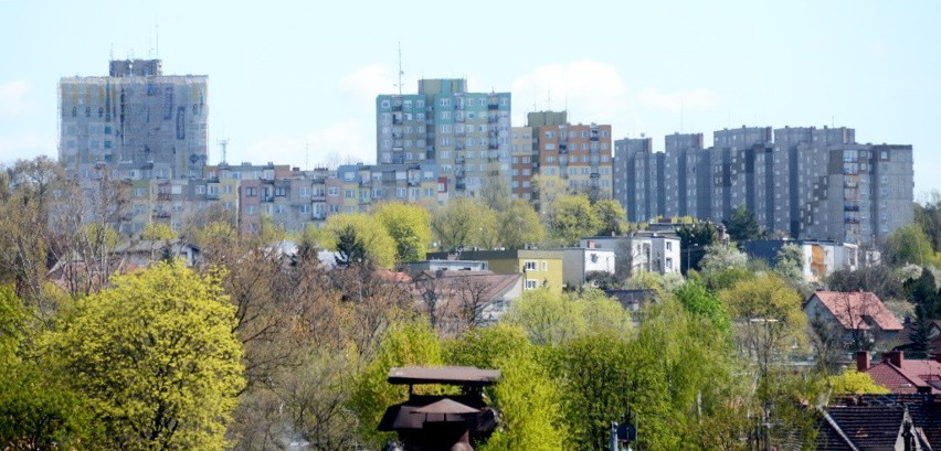 Widok na osiedla mieszkaniowe w Zielonej Górze.