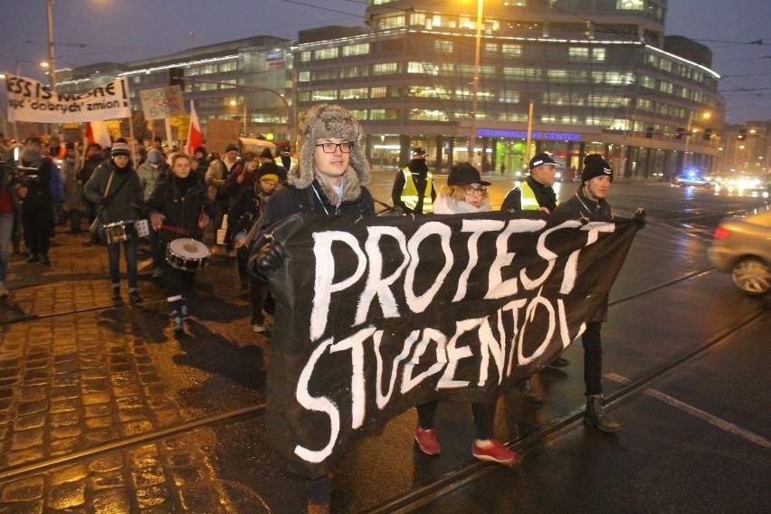 Protest studentów we Wrocławiu, 25.01.2017