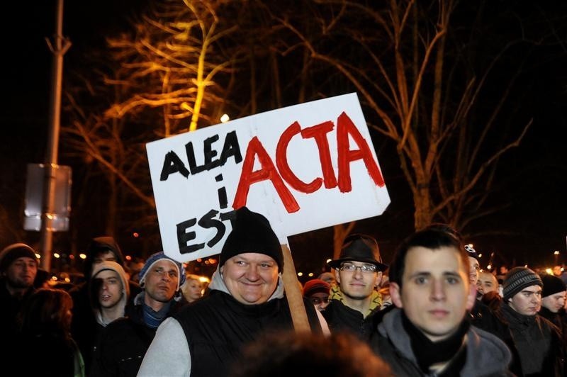 Protest przeciwko ACTA w Szczecinie