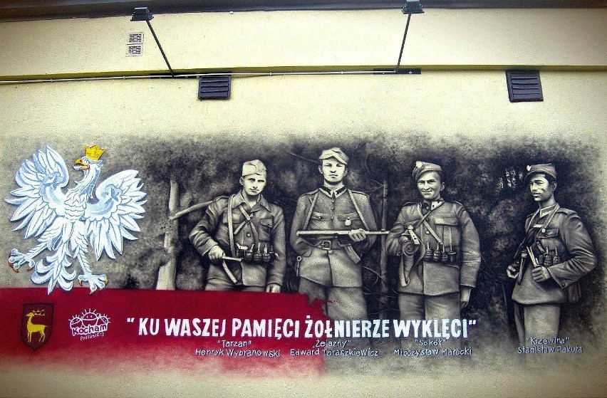 Mural na ścianie Urzędu Miejskiego w Parczewie, poświęcony...