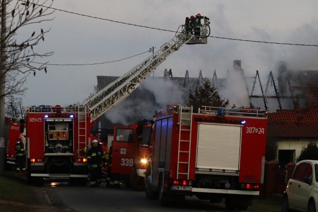Pożar domu jednorodzinnego koło Wrocławia