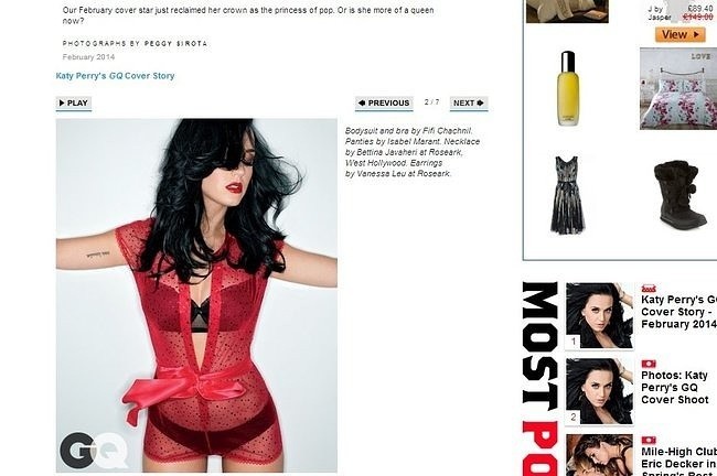 Katy Perry w "GQ" (fot. screen z gq.com)