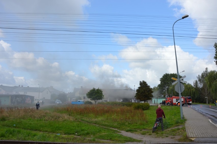 Pożar warsztatu samochodowego w Lęborku 10.09.2020