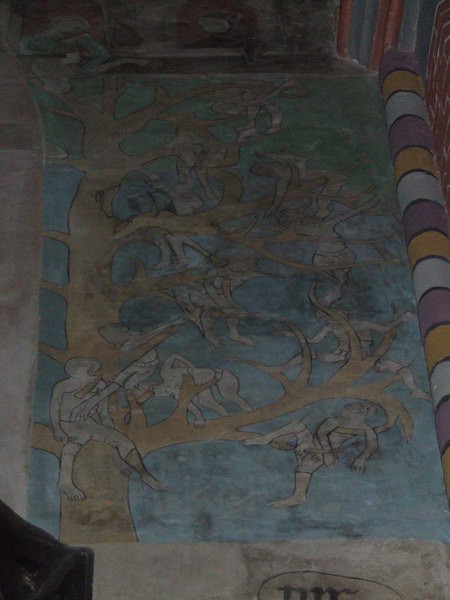 Polichromia namalowana na ścianie północno - wschodniej fary