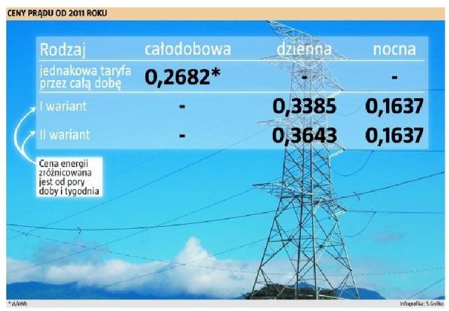 Ceny prądu w 2011 roku. (fot. nto)