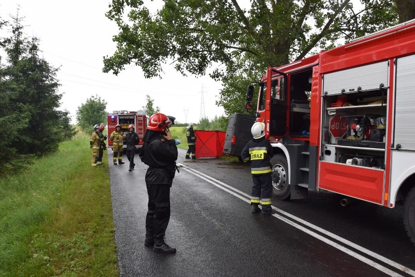 Tragiczny wypadek w Grucznie pod Świeciem. Samochód uderzył w drzewo, jedna osoba zginęła