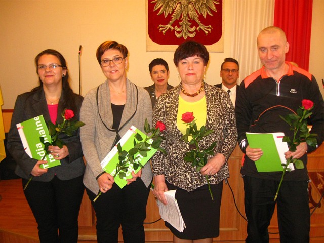 Zwycięzcy w plebiscycie (od lewej) Natalia Delegacz, Elżbieta Konopacka, Elżbieta Łobacz - Bącal i Piotr Olszewski.