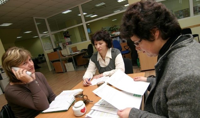 Mariola Bielecka, Dorota Ryśnik i Ewa Dusza w redakcji "Głosu Pomorza&#8220;.