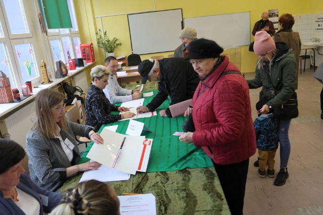 Głosowanie w Szkole Podstawowej numer 10 na tarnobrzeskim Serbinowie