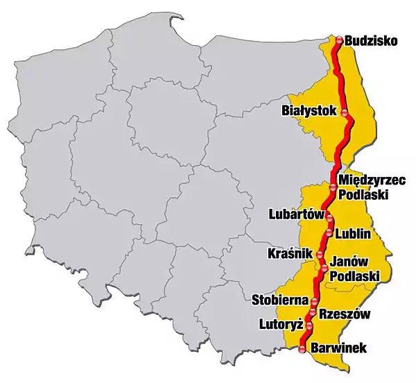 Długość polskiego odcinka &#8222;Via Carpatia&#8221; to 683 km, których budowa ma kosztować 35 mld zł.