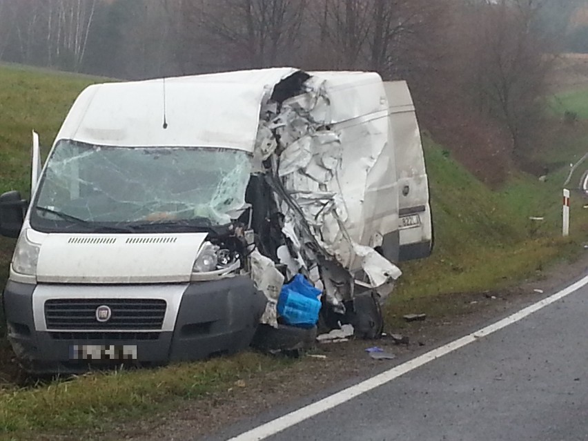 Wypadek na krajowej 79 w Czekarzewicach. Kierowca ranny 