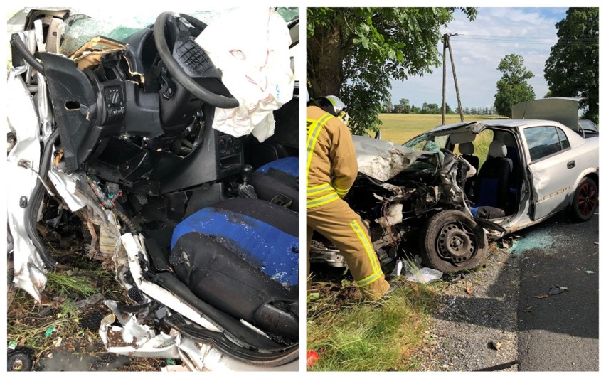 Tragiczny wypadek pod Włocławkiem. Opel uderzył w drzewo [zdjęcia]