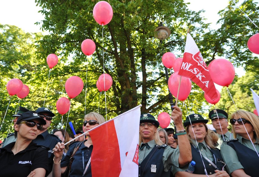 Protest celników w Warszawie 2016