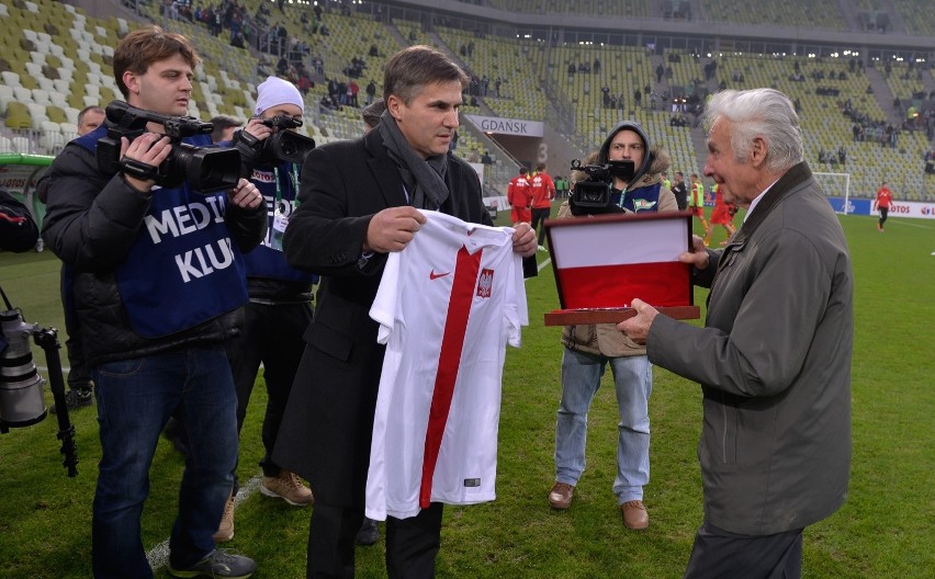 Roman Korynt podczas uroczystości na stadionie w Letnicy,...