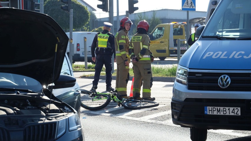 Wypadek na przejeździe rowerowym przez ulicę Kopernika w...